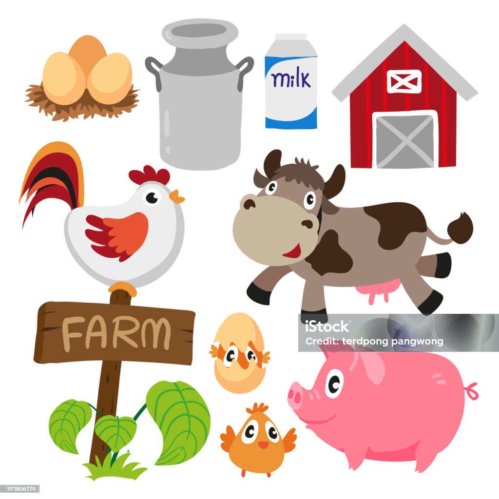 Farm Character Design Stock Illustration - Download Image Now - Animal,  Barn, Cartoon - iStock