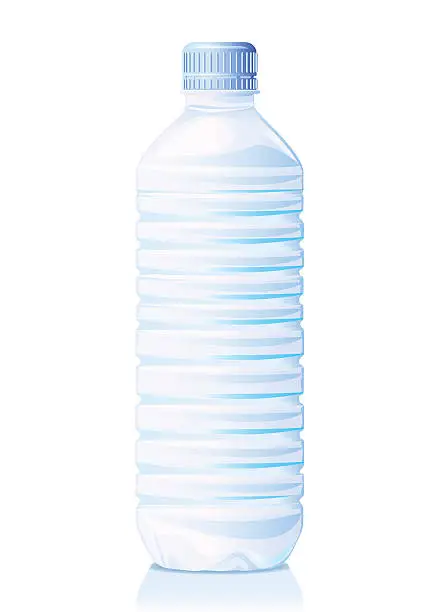 Vector illustration of A plastic bottle of water on a white background