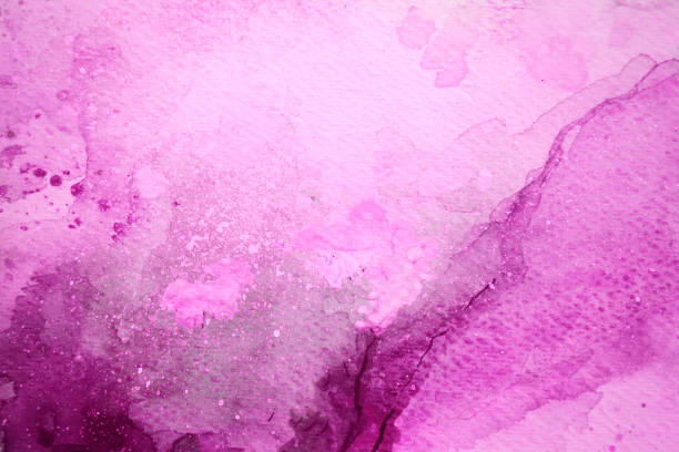 istock Pink watercolor background on a white paper 971832884