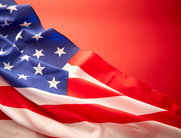 istock American flag on red background 971846116