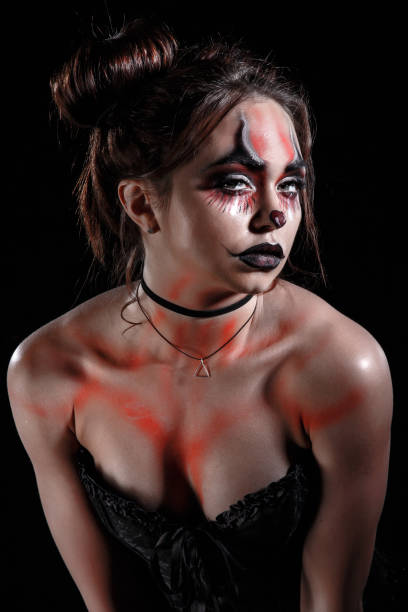 istock Young woman with a Halloween makeup 971866492