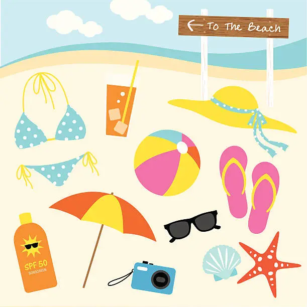 Vector illustration of Summer at the Beach