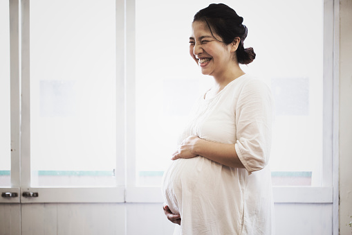 Portrait of asian pregnant woman.