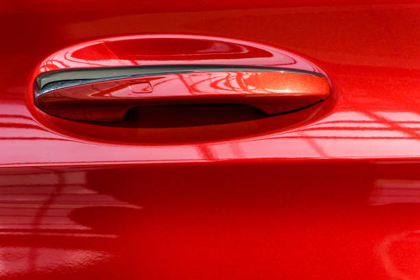Red car riding on high speed