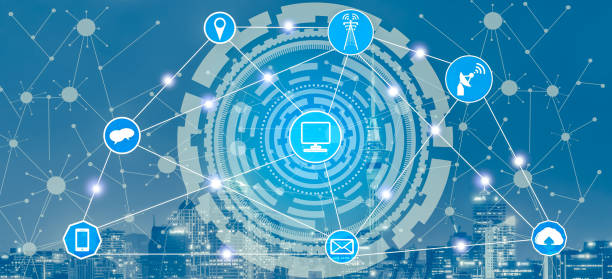 istock Smart city and wireless communication network. 971949422