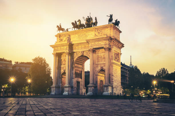 arco della pace em milão, itália - 2603 - fotografias e filmes do acervo