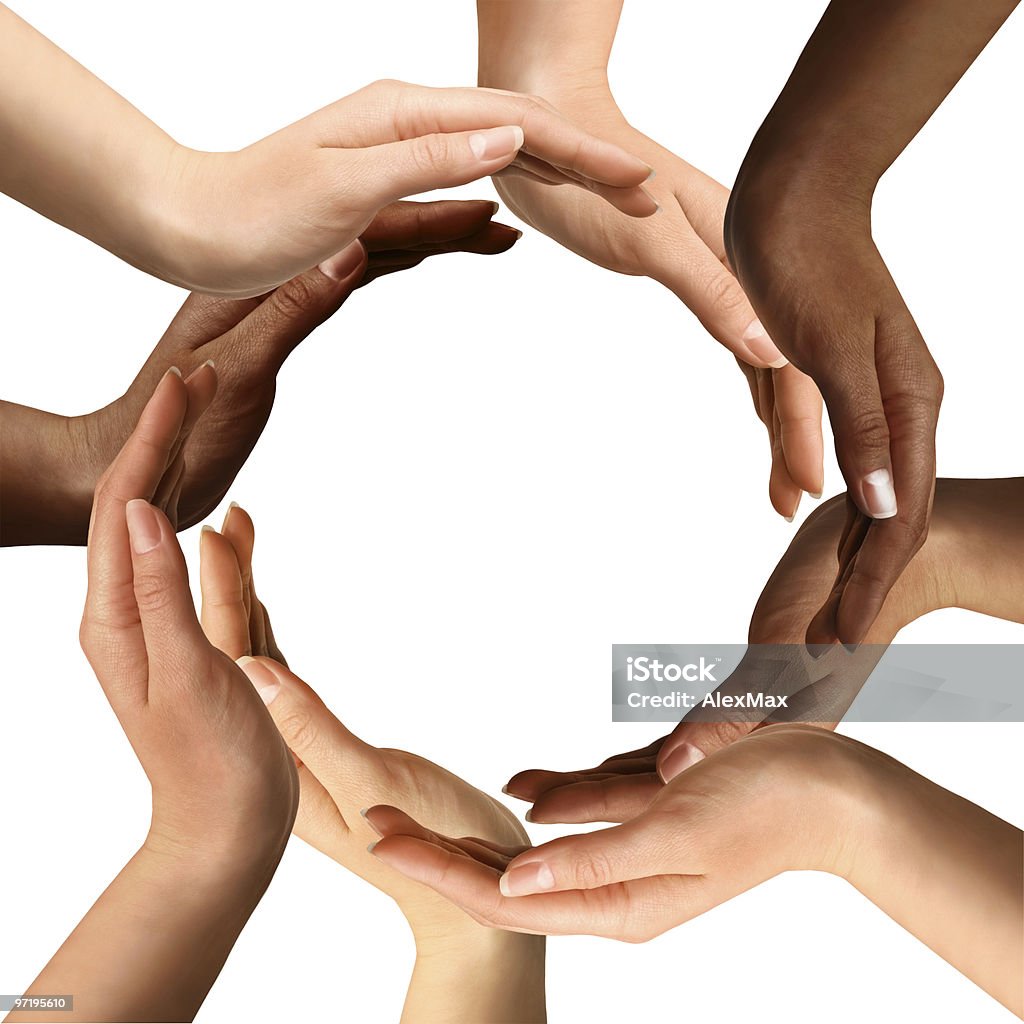 Multiracial Hands Making a Circle  Circle Stock Photo