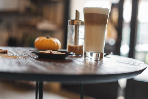 Italian coffee drink on black background