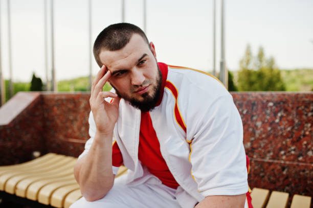 istock Young brutal bearded muscular man 971990168
