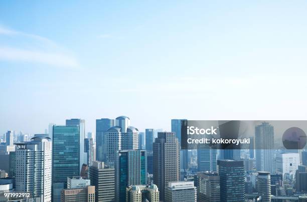 Landscape Of Osaka City Stock Photo - Download Image Now - City, Building Exterior, Sky