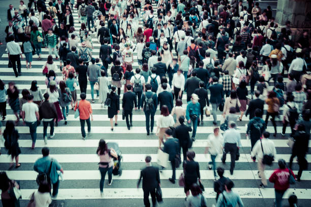 istock Crosswalk and people in Japan 972003938