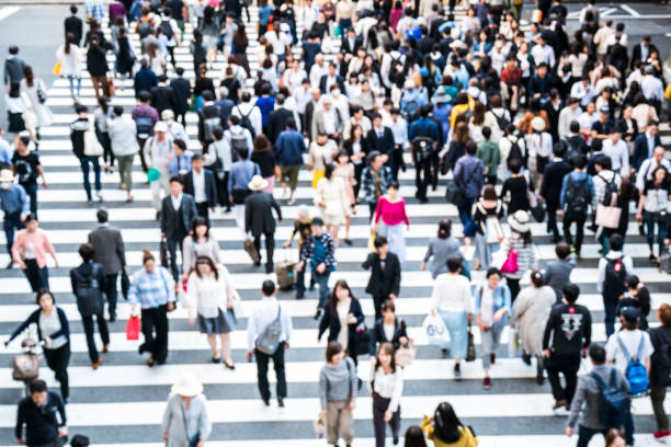 istock Crosswalk and people in Japan 972004048
