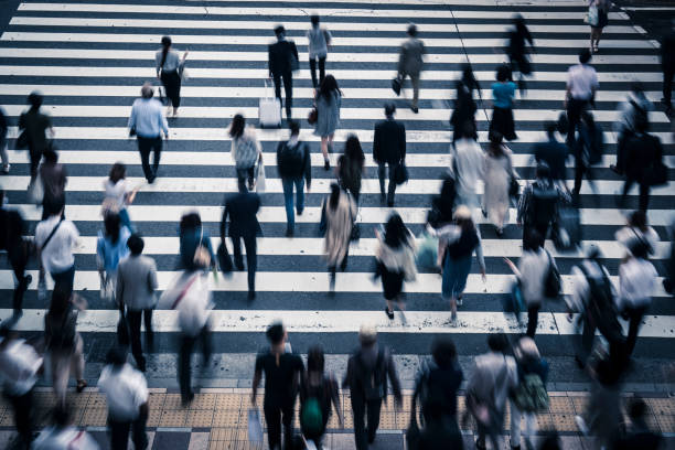istock Crosswalk and people in Japan 972004186