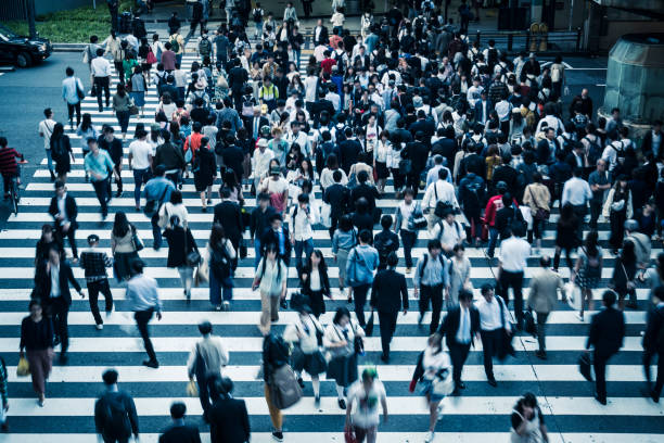 istock Crosswalk and people in Japan 972004506