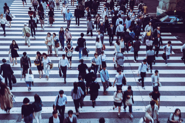 istock Crosswalk and people in Japan 972006962