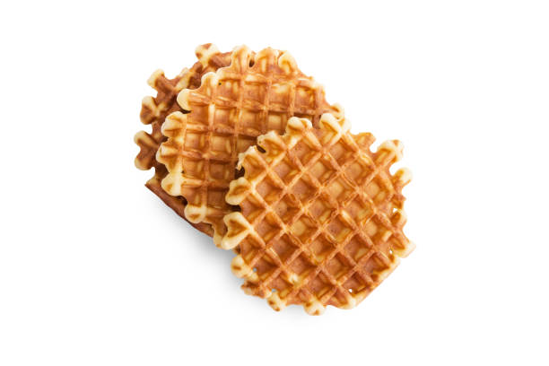 istock Soft waffles, sweet pastries, isolated on white background, 972007276