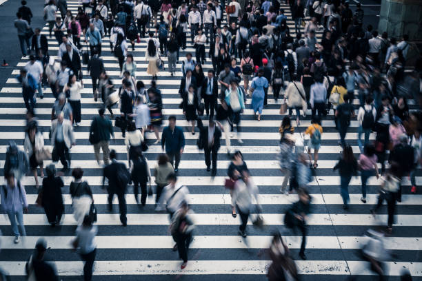 istock Crosswalk and people in Japan 972007390
