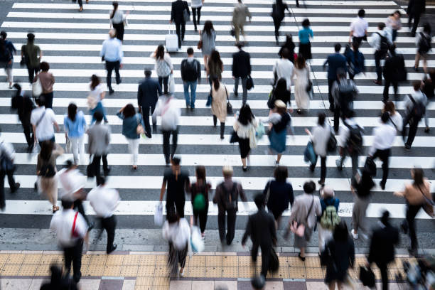 istock Crosswalk and people in Japan 972007454