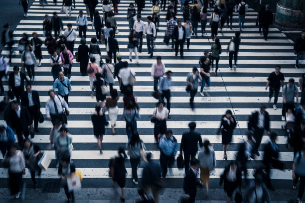 istock Crosswalk and people in Japan 972009534