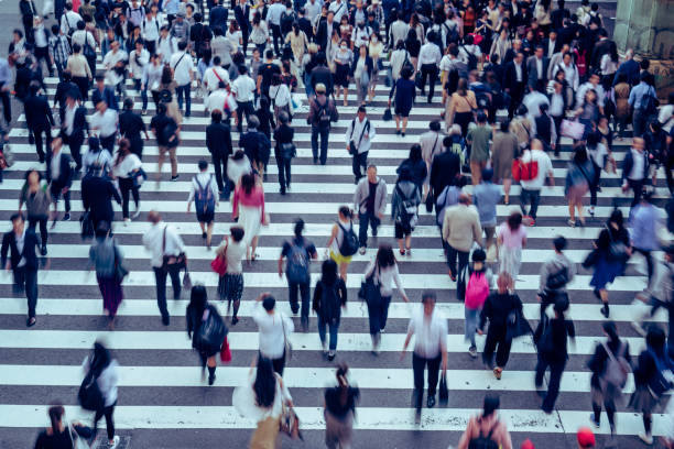 istock Crosswalk and people in Japan 972009854