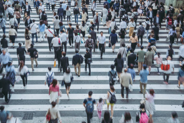 istock Crosswalk and people in Japan 972010062