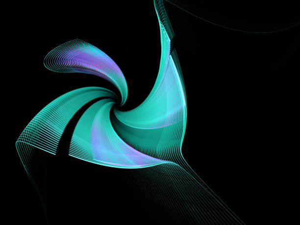 istock Abstract illustration of a fractal spiral pattern on black background 972013670