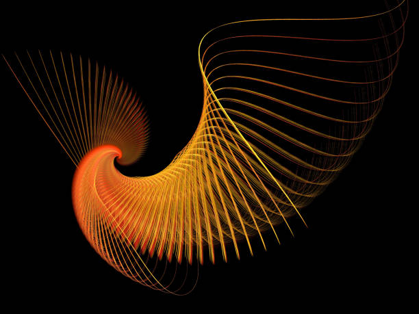 istock Abstract illustration of a fractal spiral pattern on black background 972013680