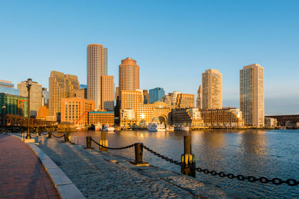 boston sunrise 9 - rowes wharf - fotografias e filmes do acervo