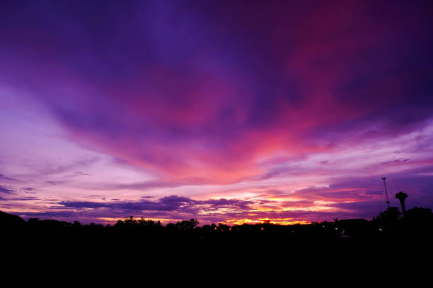 Fiery orange sunset sky. Beautiful sky. sunrise bright colour