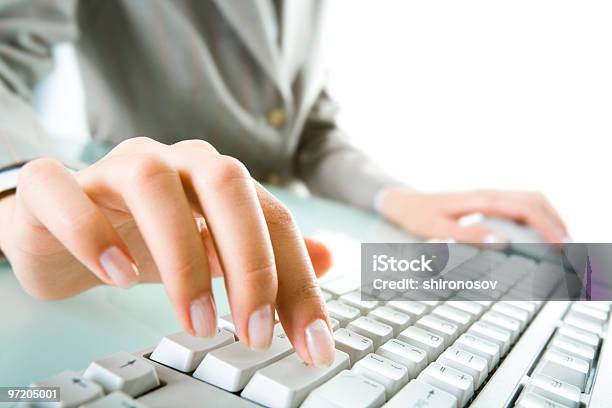 Pressing Buttons Stock Photo - Download Image Now - File Clerk, Fingernail, Alphabet