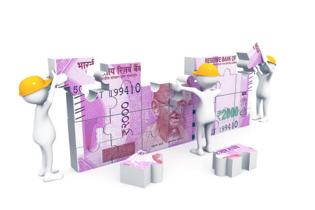 Financial concept. Indian currency