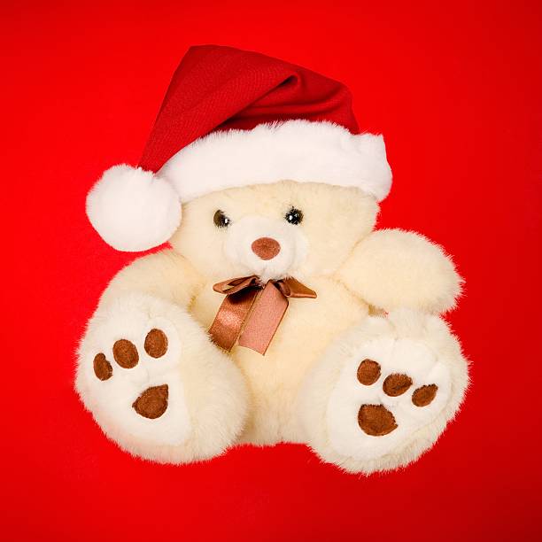 istock Teddy bear on isolated over red background 97206640