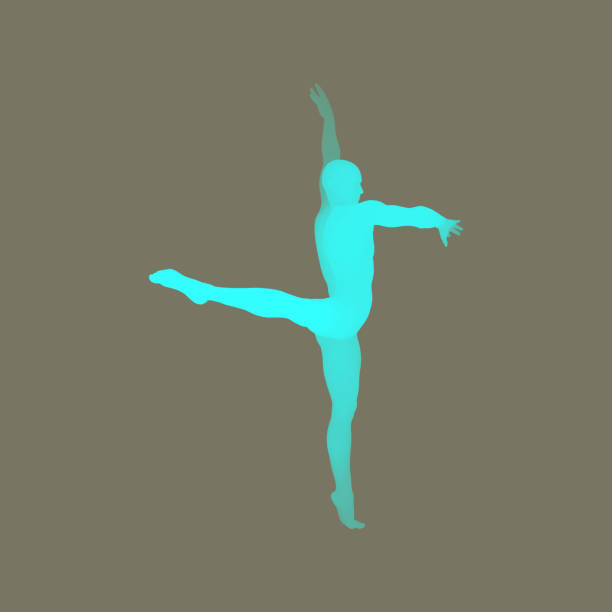 istock Silhouette of a Ballet Dancer. 3D Model of Man. Human Body. Sport Symbol. Design Element. Vector Illustration. 972071138