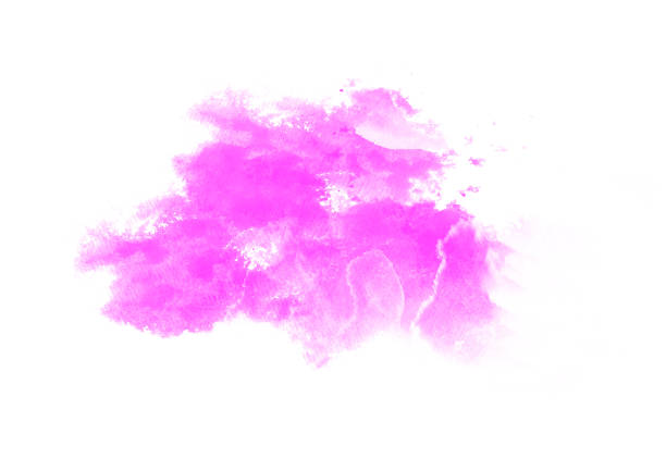 istock Purple water color patches graphic brush strokes design effect element for background 972071284
