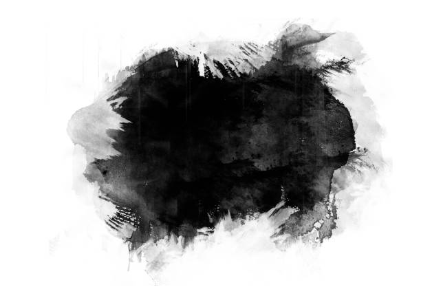 istock Black graphic color patches graphic brush strokes effect background designs element for background 972071390
