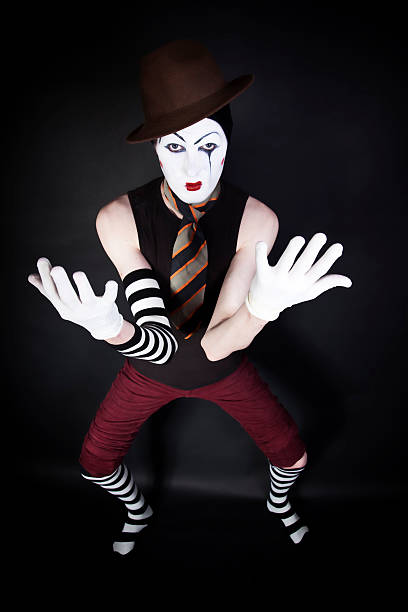 istock mime in hat, tie and white gloves 97207899