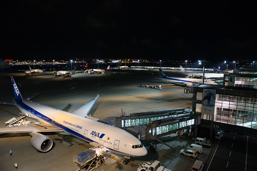 Shanghai, China - May10th 2016 - Finn Air and Air New zealand Airchina, in Pudong International Airport Ramp