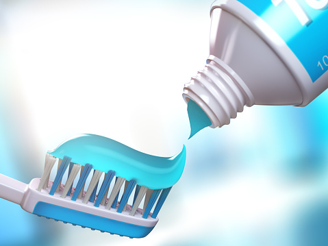 Toothbrush and tube of toothpaste. 3d illustration