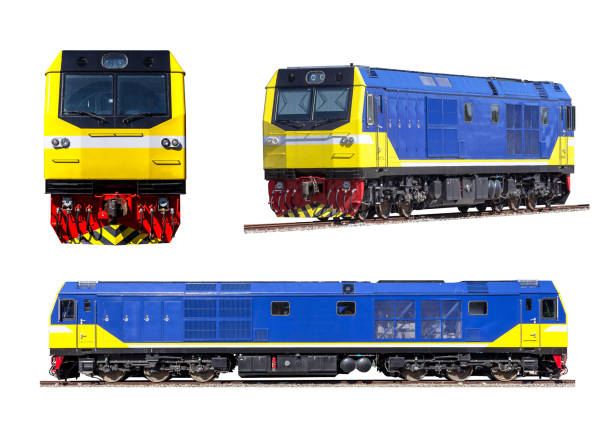 diesel electric locomotive set isolated - 5105 imagens e fotografias de stock