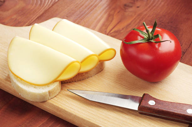 istock Sandwich with folded slices of cheese 972092090