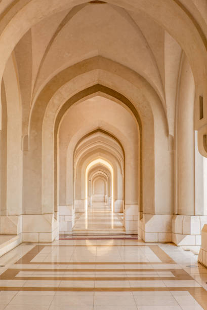 istock A stunning marble corridor with reflecting arches in Muscat - 1 972095986