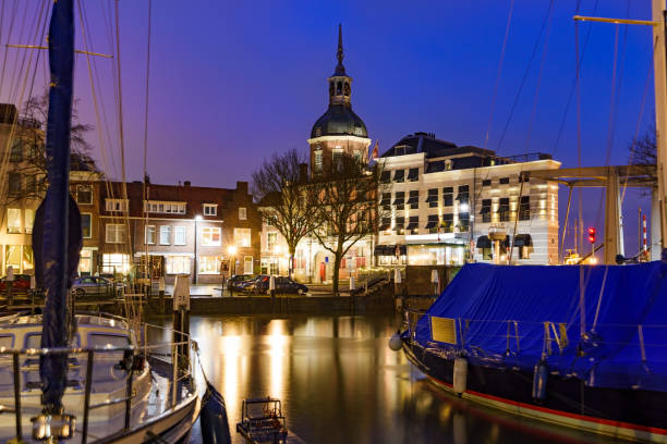 istock Dordrecht, Netherlands - evening dark blue sky in winter 972099134
