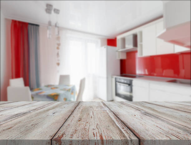 istock Woden desk on kitchen room 972105614