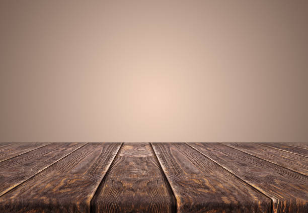 istock Wooden desk on background 972105660
