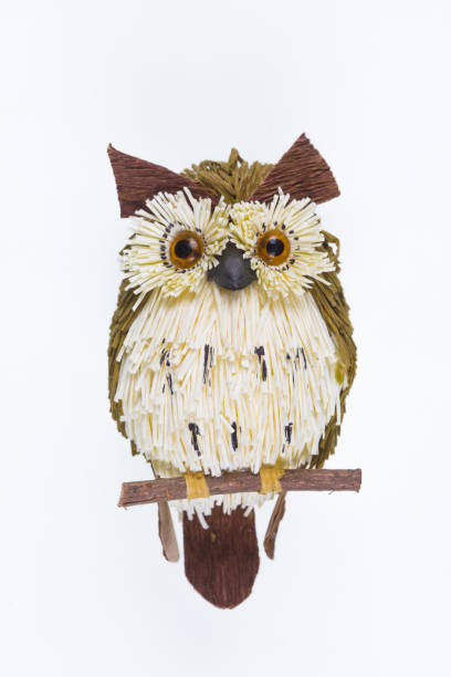 istock wooden owl figurine on white 972118670