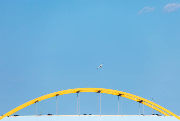 Interstate traffic on the Hoan Bridge.\nMilwaukee, Wisconsin, USA