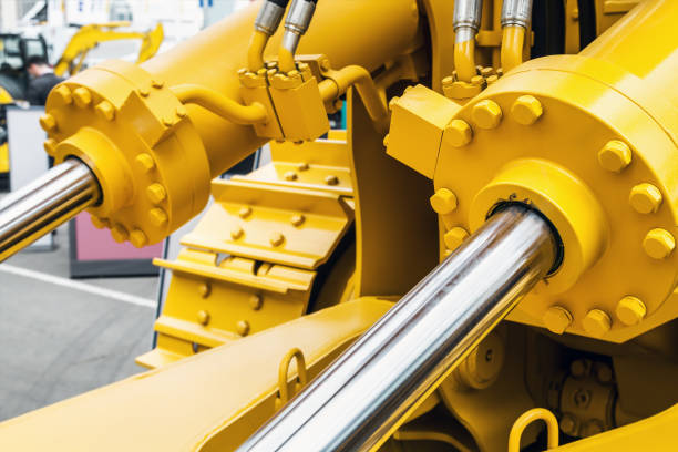 istock Hydraulic piston system for tractors, bulldozers, excavators 972134522