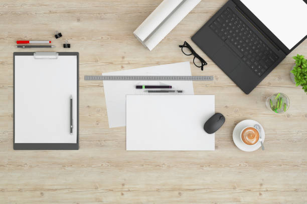 istock Office desk knolling, architects desk 972150642