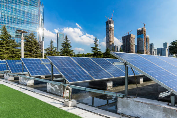 istock Solar and modern city skyline 972154458