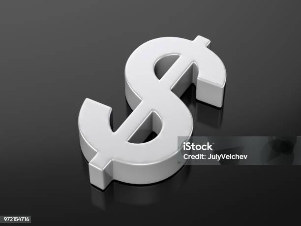 Metallic Dollar Symbol Stock Photo - Download Image Now - Black Color, Bulgaria, Currency
